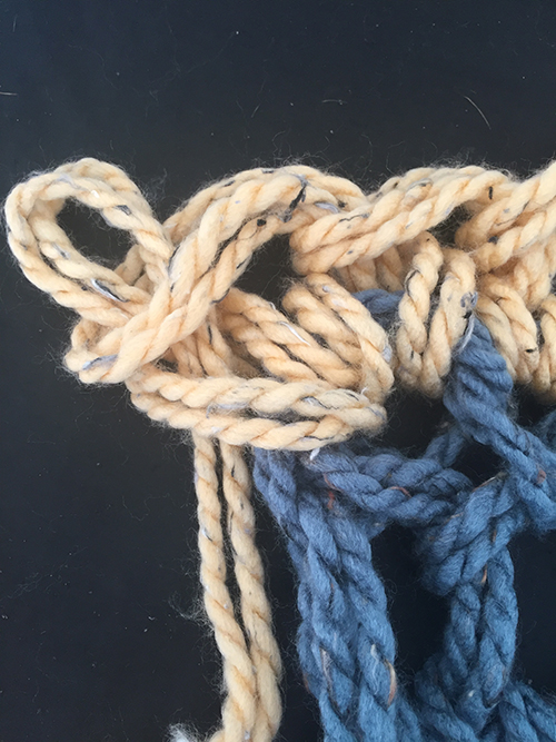 arm crochet sliding knot rug