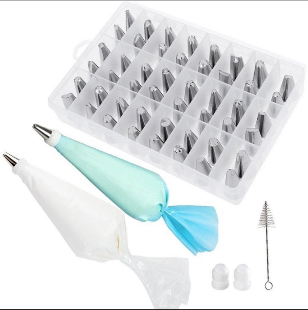 42 Pieces Cake Decorating Supplies Kit, 36 Icing Tips, 2 Silicone Pastry  Bags, 2 Flower Nails, 2 Reusable Plastic Couplers Baking Supplies Frosting  To
