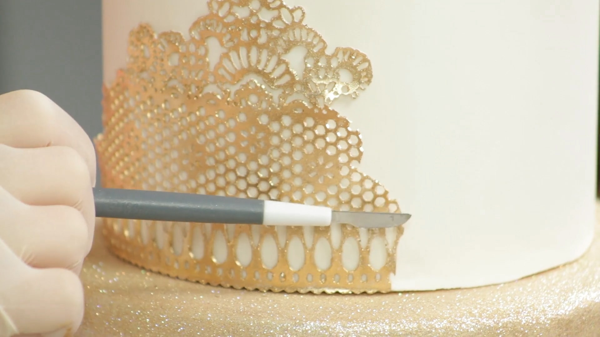 Simply Perfect Edible Lace Using a Cake Lace Mat